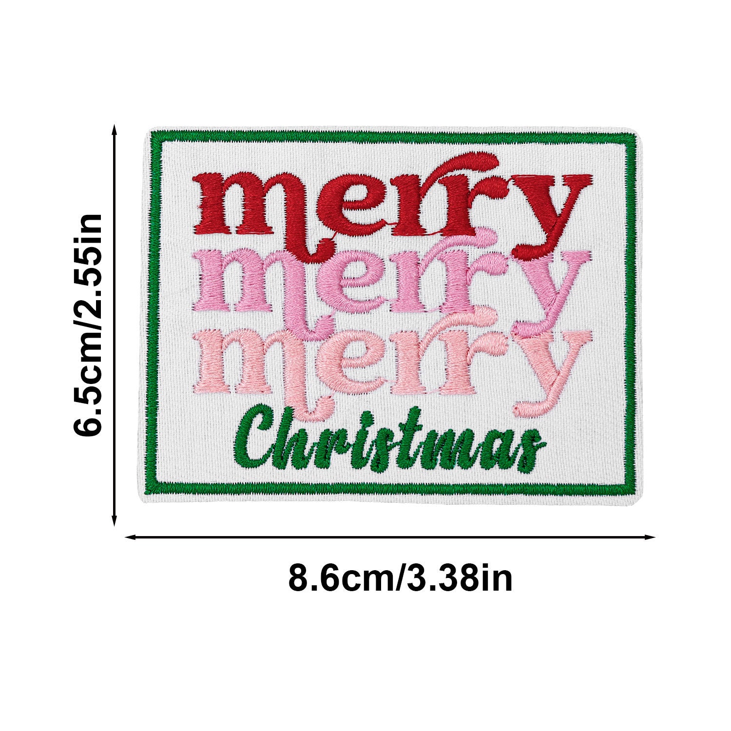 Wholesale Cross-border Christmas text embroidery patch Merry Christmas cloth patch clothing accessories hole patch